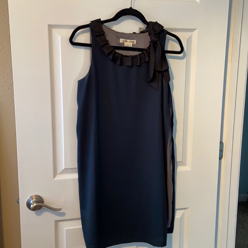 Lili’s Closet Anthropologie Navy shift dress with side slit